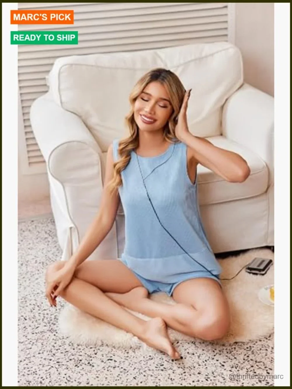 Women's Summer Lounge Set Sleeveless Tank Top Shorts Matching Outfit S-XXL